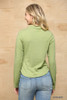 Solid And Cozy Soft Knit Mock Neck Top With Side Ruched Detail-41218