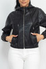 Faux Leather Hoodie Jacket-41154