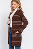 Dolman Slv Stripe Open Sweater Cardigan      -41153