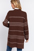 Dolman Slv Stripe Open Sweater Cardigan      -41153