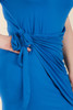 Plus Size Solid Wrap Front Tie Side Short Sleeve Mini Dress-42251