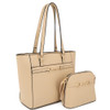 2in1 Smooth Matching Shoulder Tote Bag With Crossbody Set-42331