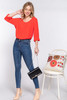 3/4 Roll Up Slv Pleated Blouse          -42290