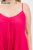 Pleated Tank Top With Adjustable Strap-42374
