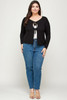 Solid Ribbed Pointelle Cardigan-42385