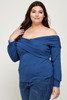 Plus Size Solid Wrap Dressy Top-42387