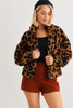 Leopard Teddy Zip-up Two Pocket Jacket-42404