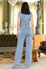 Washed Denim Stretch Fashion Jumpsuit-42501