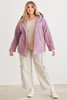 Plus Two Pocket Open Front Soft To Touch Hooded Cardigan Jacket-42531