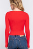 V-neck Shirring Tie Detail Sweater         -42562