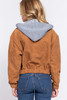 Long Slv Hoodie Corduroy Jacket            -42573