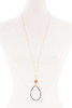 Teardrop Pendant Long Necklace-32183
