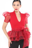 Organza Puff Short Sleeve Fashion Top-32228