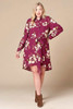 Floral Woven Button-down Collared Shirt Dress-32343