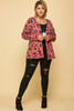 Plus Size Animal Printed Open Front Cropped Cardigan-42648