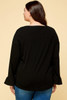 Plus Size Solid Long Sleeve Top-42654