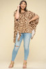 Animal Printed Rayon Span Poncho-42660