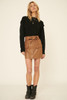 A Faux Leather Mini Skirt-42667