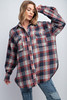 Washed Plaid Button Down Shirt-42681