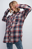 Washed Plaid Button Down Shirt-42681