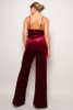 Samba Rhinestone Belt Velvet Jumpsuit-42685