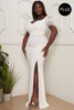Mesh Tulle Shoulder Plus Size Maxi Dress-42711