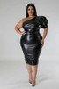 Faux Leather Semi-stretch Dress-42784