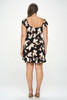 Plus Big Floral Front Tie Ruffle Mini Dress-42949