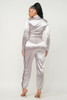 Front Zip Up Stripes Detail Jacket And Pants Set-42965