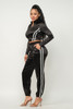 Front Zip Up Stripes Detail Jacket And Pants Set-42967