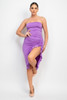 Ruffled Tube Slit Dress-43020