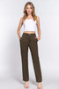 Straight Fit Twill Long Pants    -43012