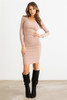 Ribbed Crew Neck Long Sleeve Mini Dress-42987