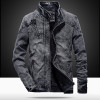 YiXin Plus Size Men's Plain Color Denim Jackets Casual Cotton Slim High Quality