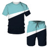 New Sport Custom Logo Men's Gym Short Sleeve O Neck T-Shirt Track Suit Short Set
