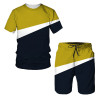 New Sport Custom Logo Men's Gym Short Sleeve O Neck T-Shirt Track Suit Short Set