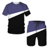 New Sport Custom Logo Men's Gym Short Sleeve O Neck T-Shirt Track Suit Short Set