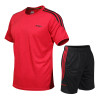 Plus Size Football Suits Neon Green Sport Gym T-shirts Shorts Running Sets