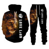 New Men's Sportswear Tracksuit The Lion King 3D Printed Men's Hooded Sweater Set