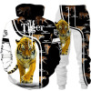 New Animal 3D Tiger Printed Hoodie Pants Suit Cool Men's 2 Pcs Sportswear Set