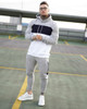 Men's Jogger Outfit Casual Solid Long Sleeve Sportswear Hooded Two Piece Sets