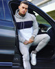 Men's Jogger Outfit Casual Solid Long Sleeve Sportswear Hooded Two Piece Sets