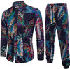 Men's Foreign Trade Long Sleeve Shirt Set Chinese National Wind Pants Large Suit