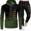 Men's Custom Letter Printed Casual Sportswear Polyester Sweatsuit Jogger Hoodie