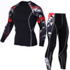 Men Gym Sport Workout Fitness Quick-Drying Long-sleeved Sportswear Set