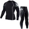 Men Gym Sport Workout Fitness Quick-Drying Long-sleeved Sportswear Set