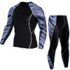 Men Gym Sport Workout Fitness Quick-Drying Long-sleeved Sportswear Set