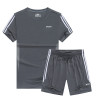 Men's Gym Short Sleeve Quick Dry O Neck T-Shirt Set Track Suit Jogging Shorts