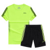 Men's Gym Short Sleeve Quick Dry O Neck T-Shirt Set Track Suit Jogging Shorts