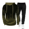 New Splash-ink Printing Hooded Suit Men's Casual Sports Hoodie